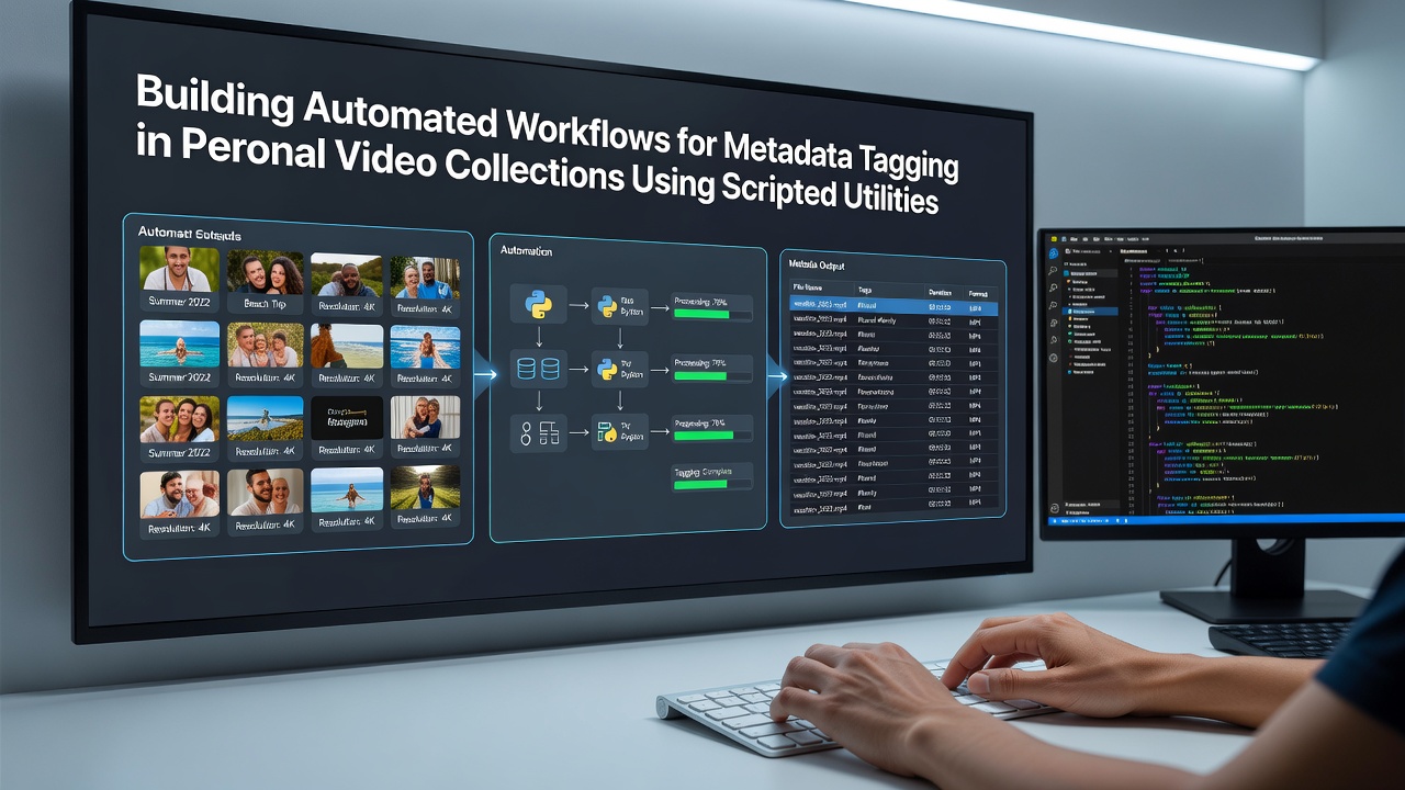 Database schema diagram integrated with video metadata tagging scripts